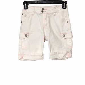 YMI White and Pink Little Girl Shorts Size 7!